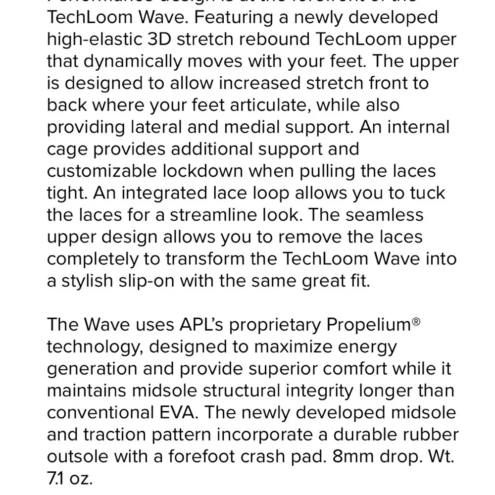 NEW APL TechLoom Wave Sneakers Size 8